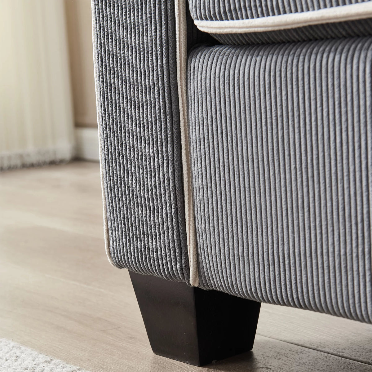 Dark Grey Corduroy Sofa with Storage K55689