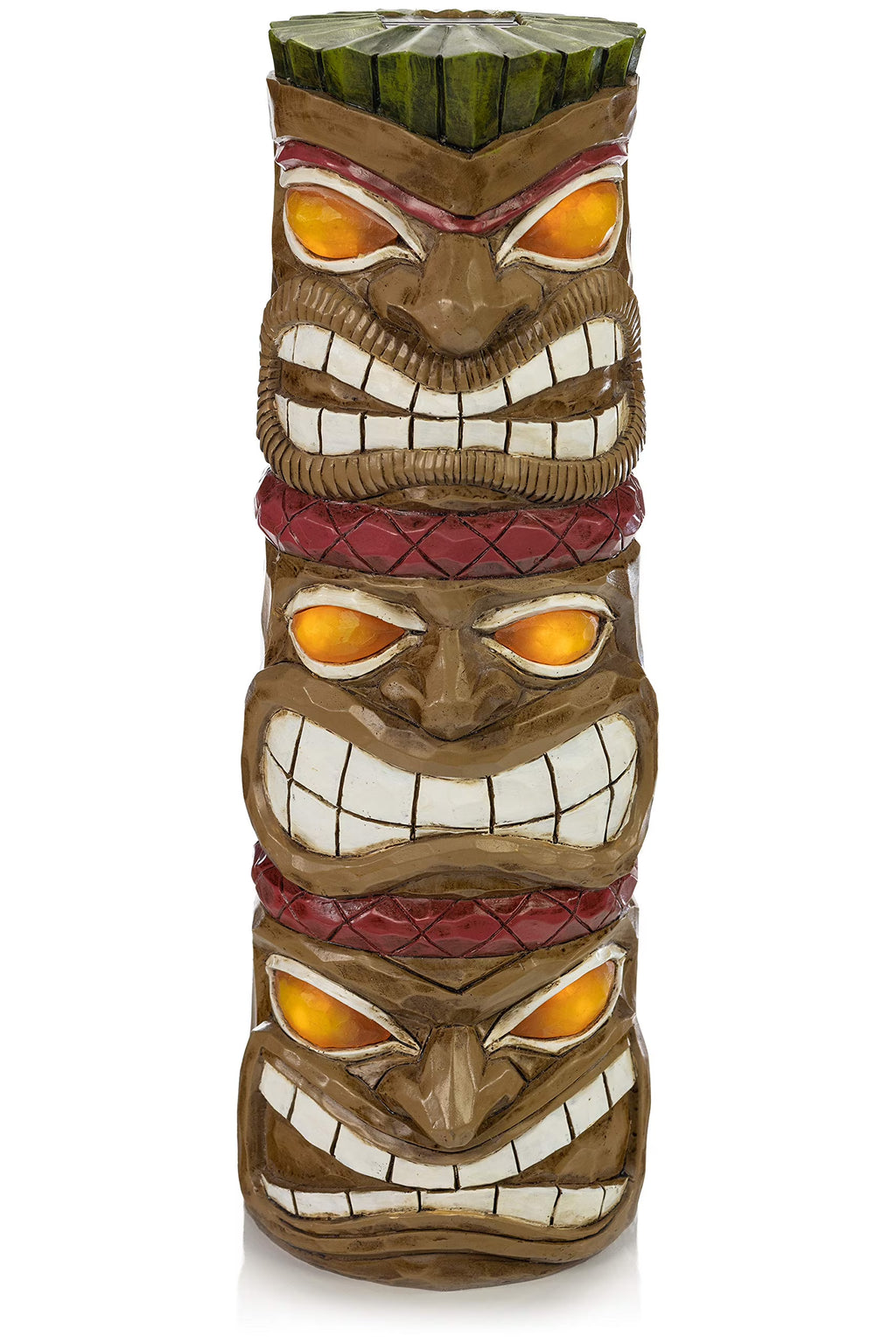 Triple Tiki Totem Solar Powered LED Outdoor Decor Garden U192911