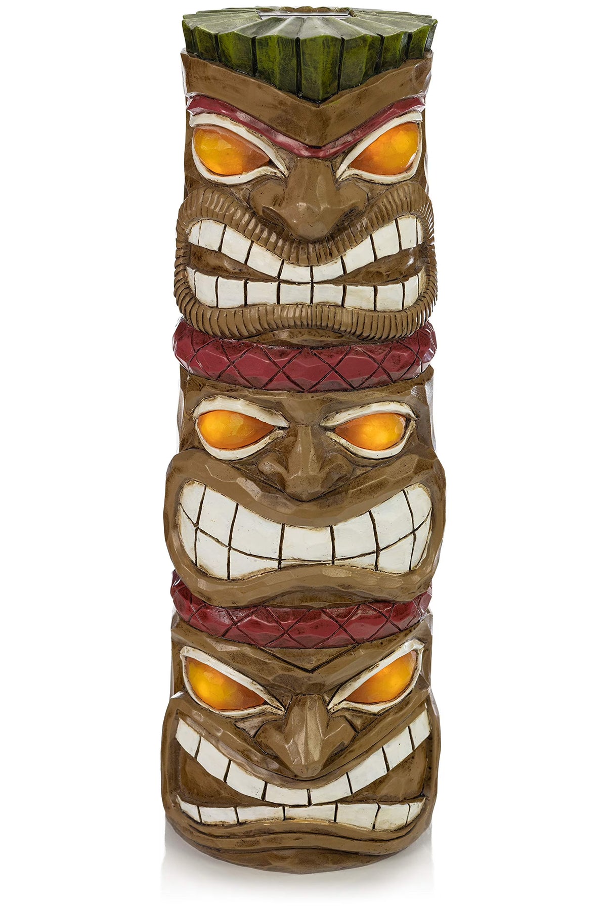 Triple Tiki Totem Solar Powered LED Outdoor Decor Garden U192911