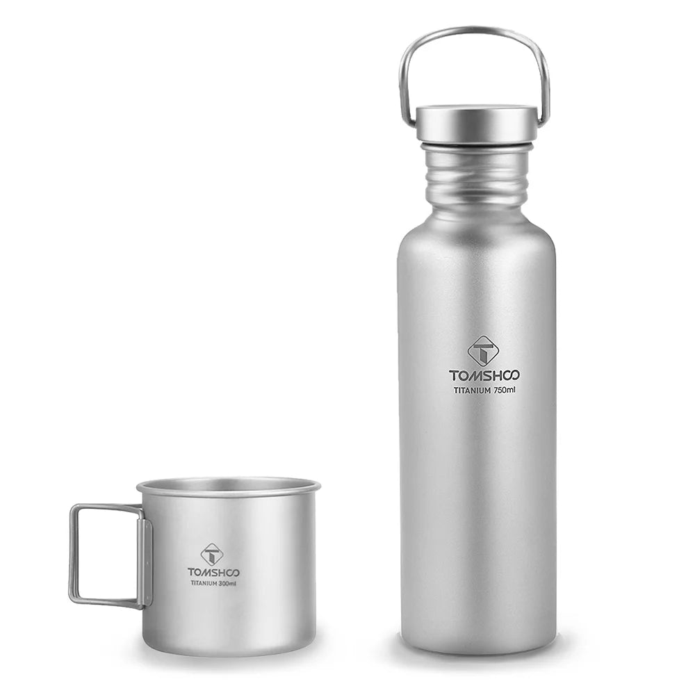 Titanium Cup with Titanium Water Bottle D556