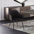 Black Dark Grey Fabric Dining Chair W383039