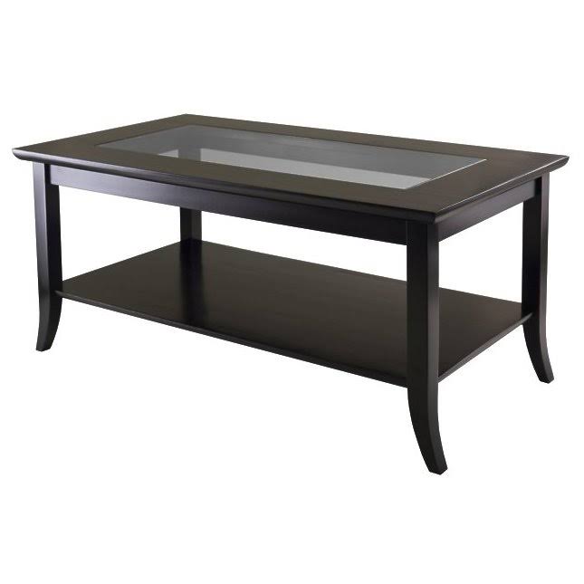 Rectangular Coffee Table with Glass Top and Shelf M436128