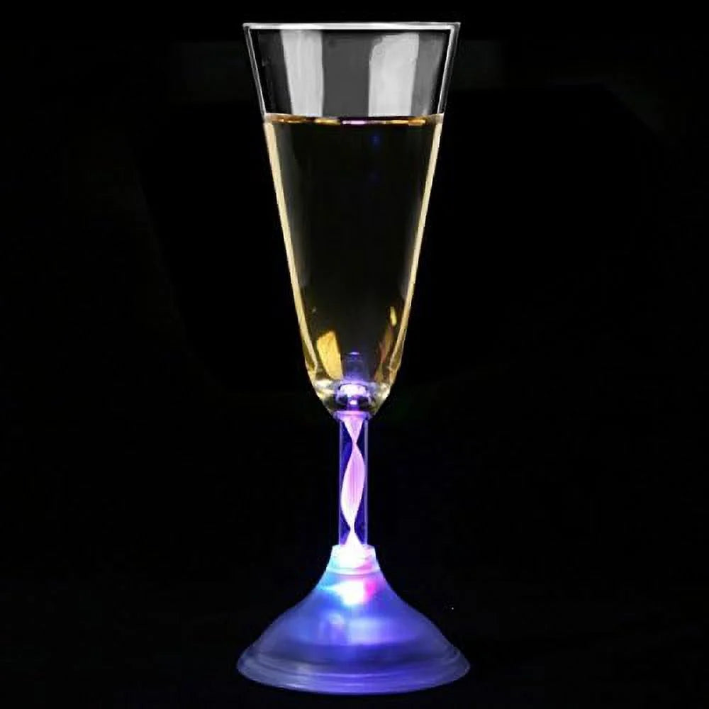 6 Oz LED Light Up Champagne Flutes Set Of 6 J78761