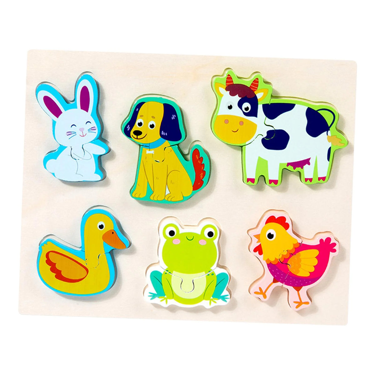 Wooden Puzzle Educational Toys Colors and Shapes Cognition Montessori Toys for 1 2 3 Year Old Girls Boys Animal T929