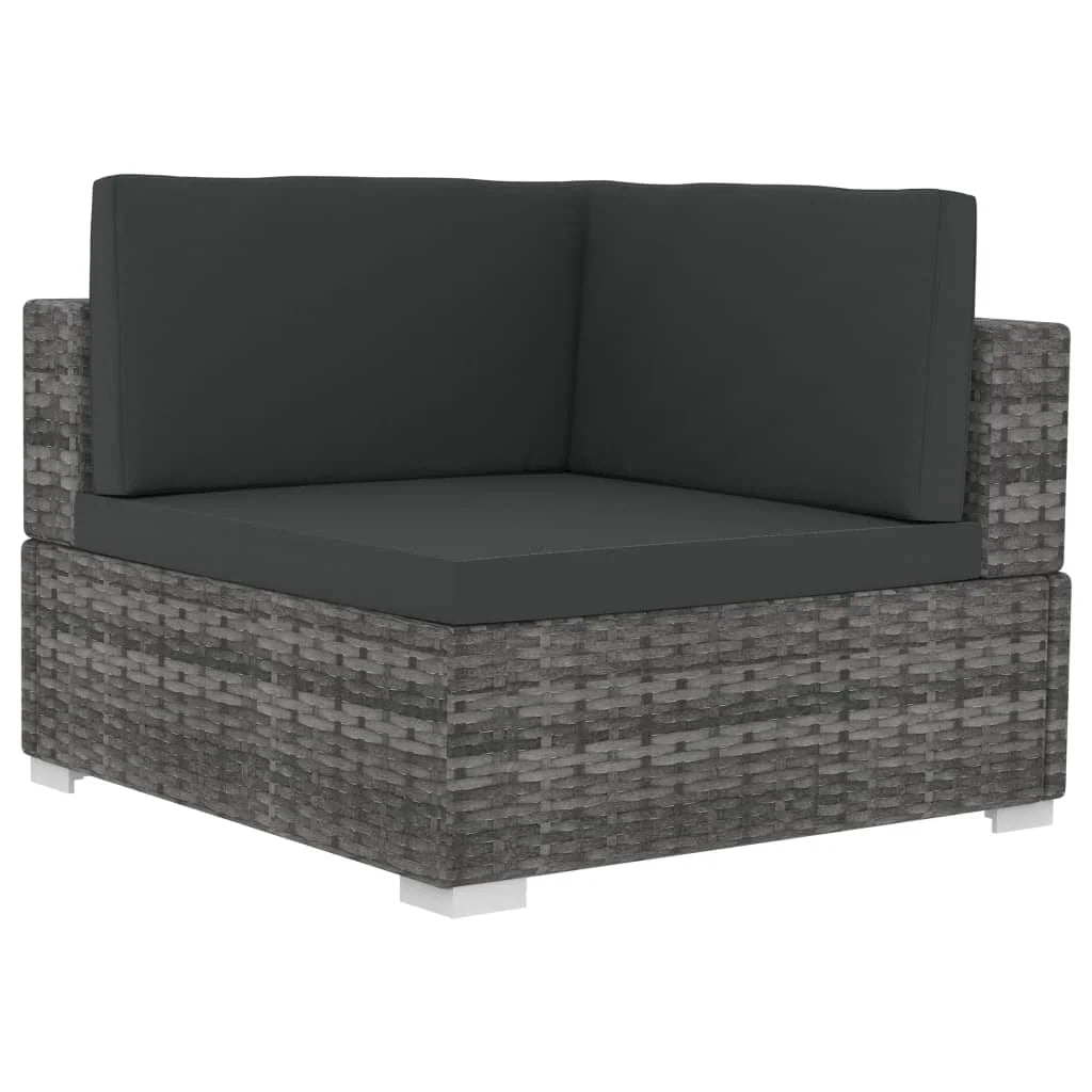 Gray Poly Rattan Patio Sofa Set with Cushions I674389