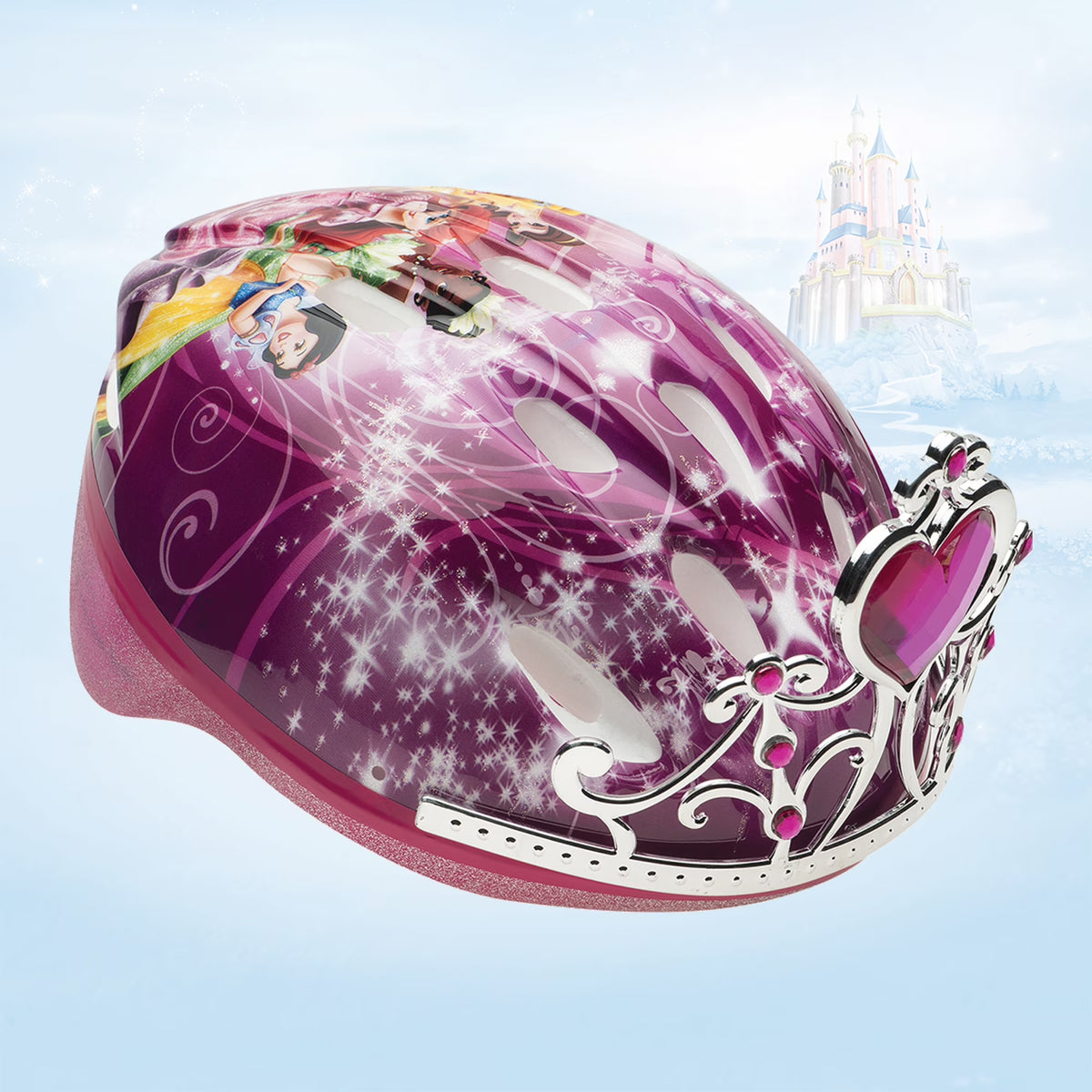 Pink Disney Princess 3D Tiara Bike Helmet, Child 5+ (50-54cm) E18299