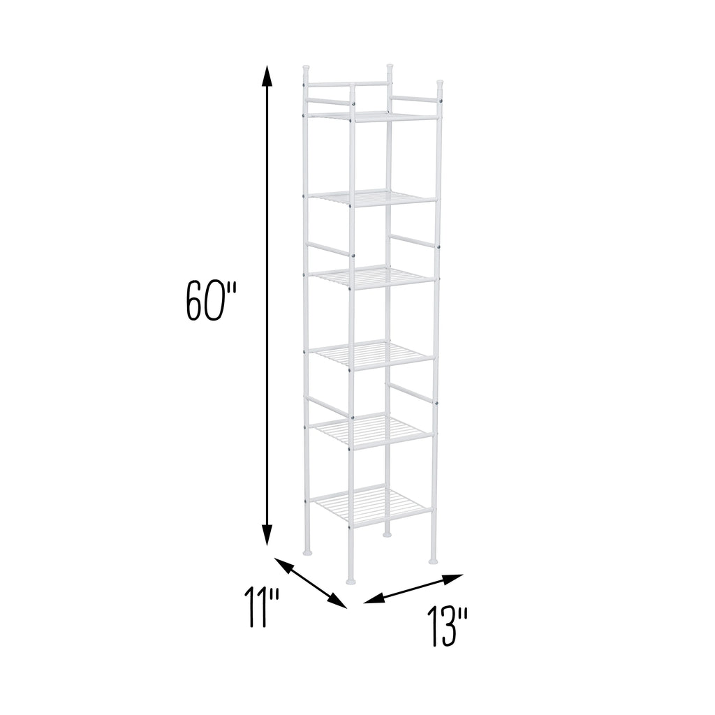 6-Shelf Steel Bathroom Storage Shelves M7457
