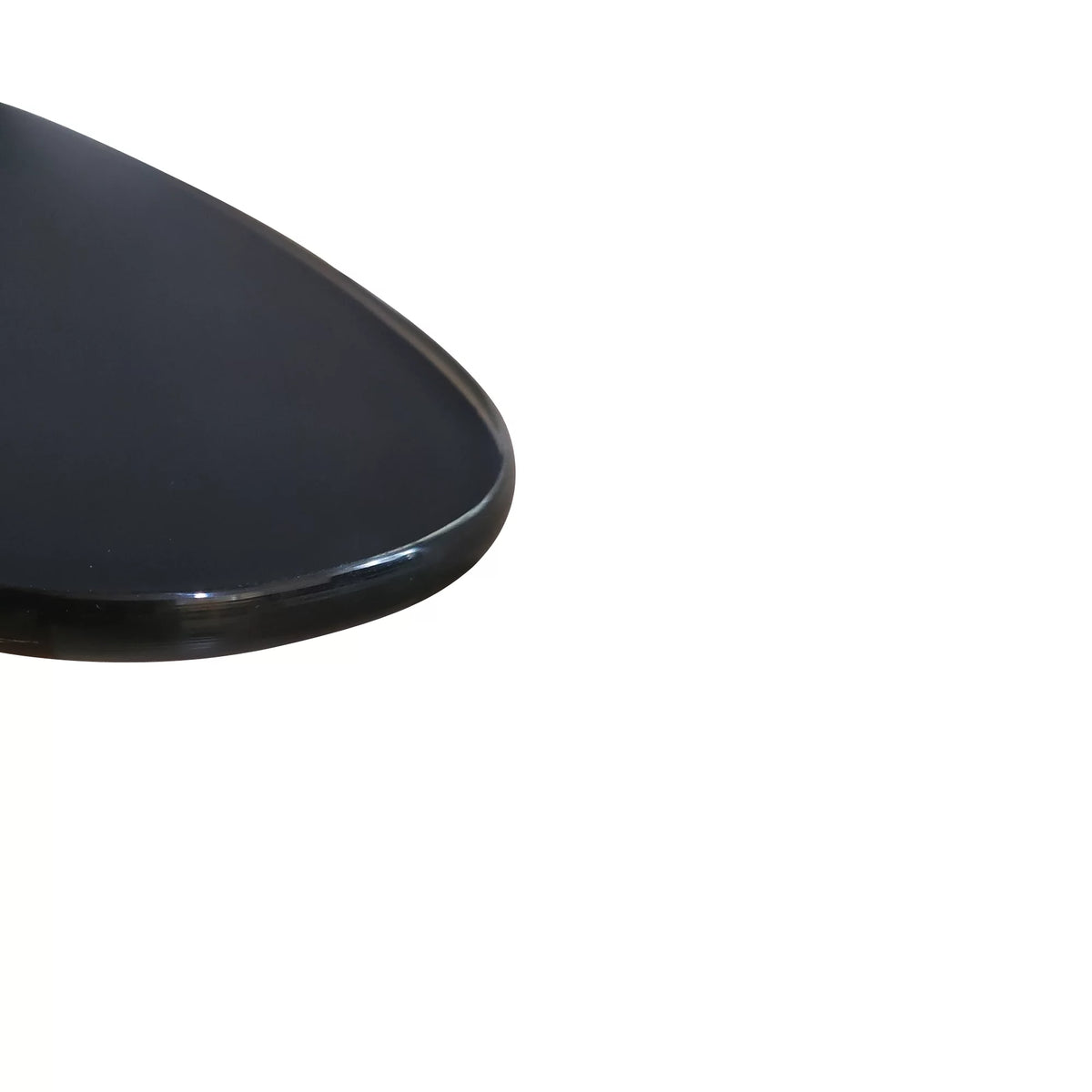 Adjustable Height Black Tempered Glass Table Desk with Lockable Wheels D3802